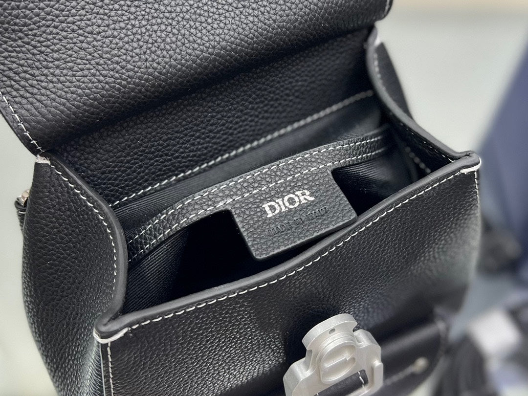 DIOR GALLOP SLING BAG 27 IN BLACK CALFSKIN