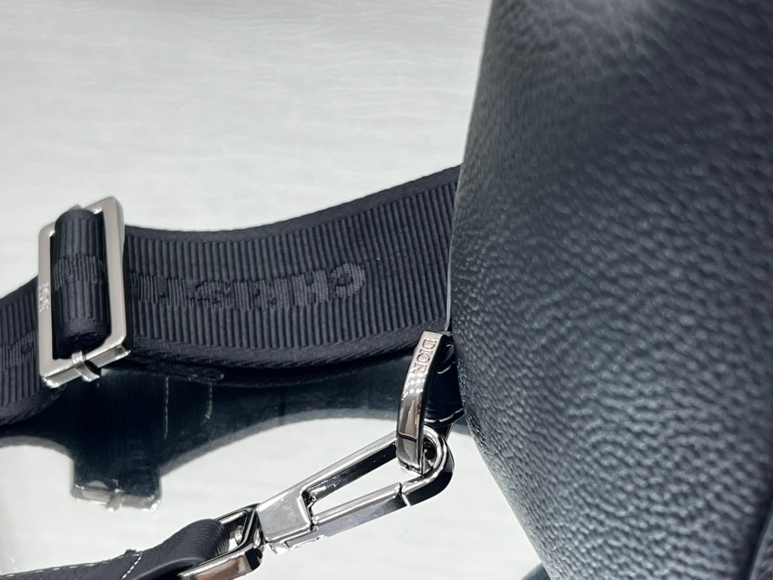 DIOR GALLOP SLING BAG 27 IN BLACK CALFSKIN