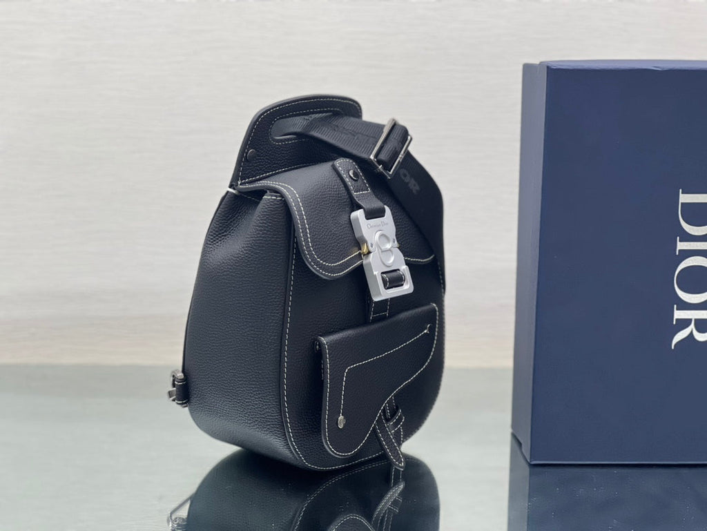 DIOR GALLOP SLING BAG 27 IN BLACK CALFSKIN