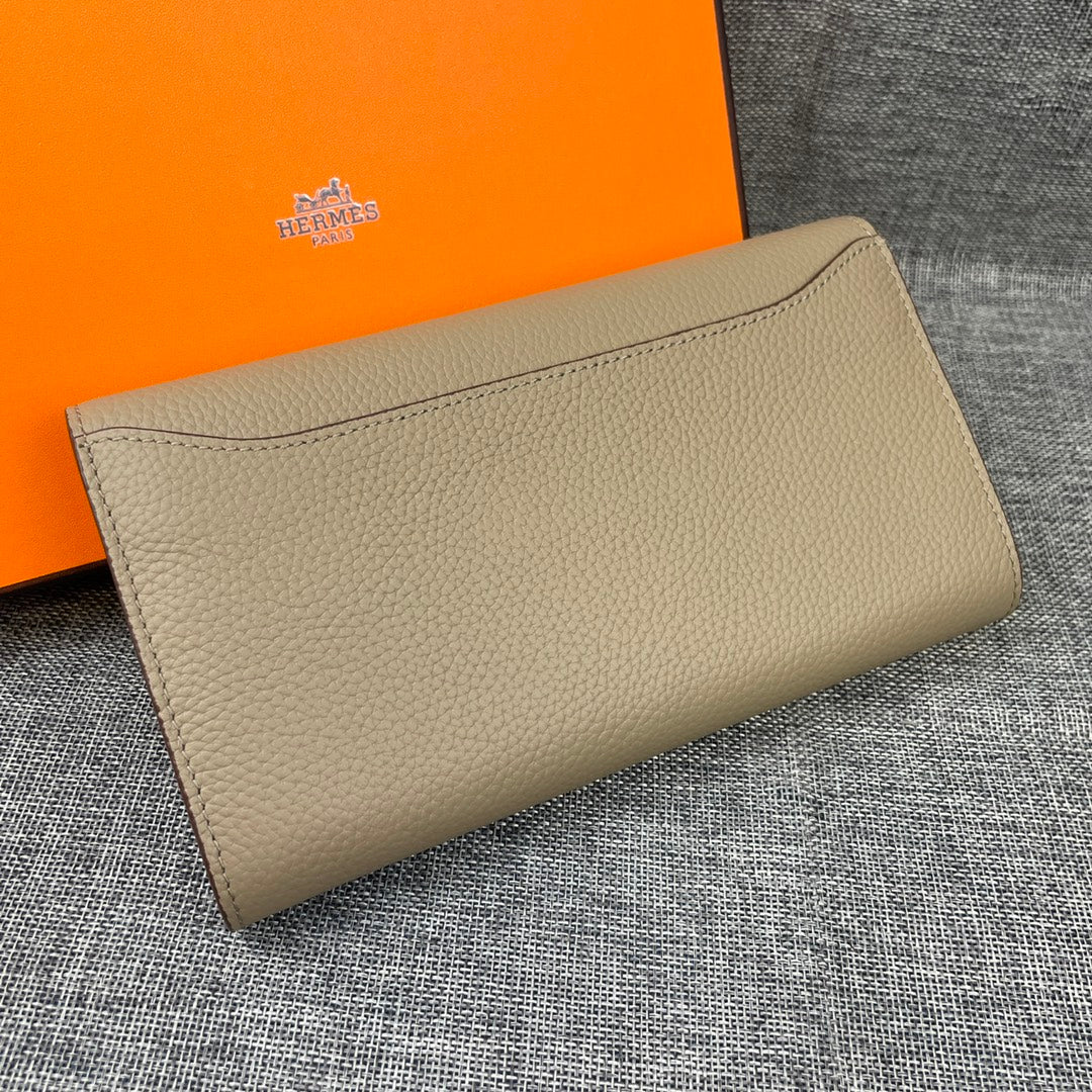 HERMES CLUTCH CONSTANCE 22 KHAKI CALFSKIN GOLD HARDWARE