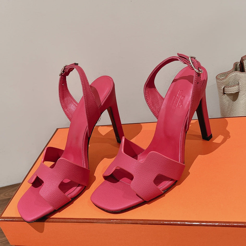 HERMES SLINGBACK SANDAL ETERNITE 105 BRIGHT PINK LAMBSKIN