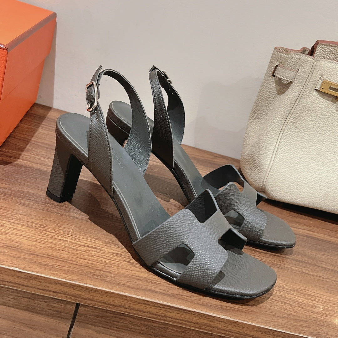 HERMES SLINGBACK SANDAL ETERNITE 75 FOSSIL LAMBSKIN