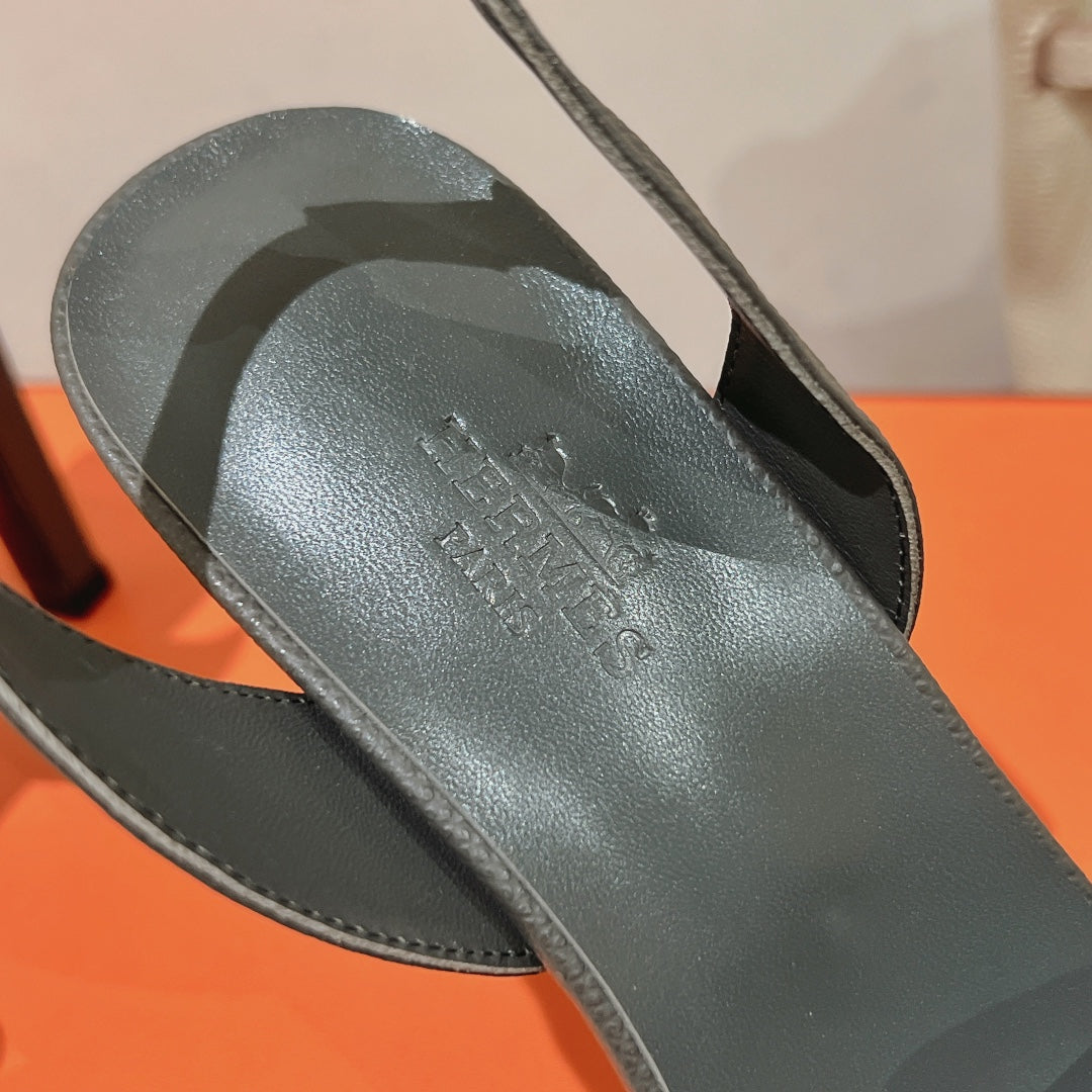 HERMES SLINGBACK SANDAL ETERNITE 105 FOSSIL LAMBSKIN