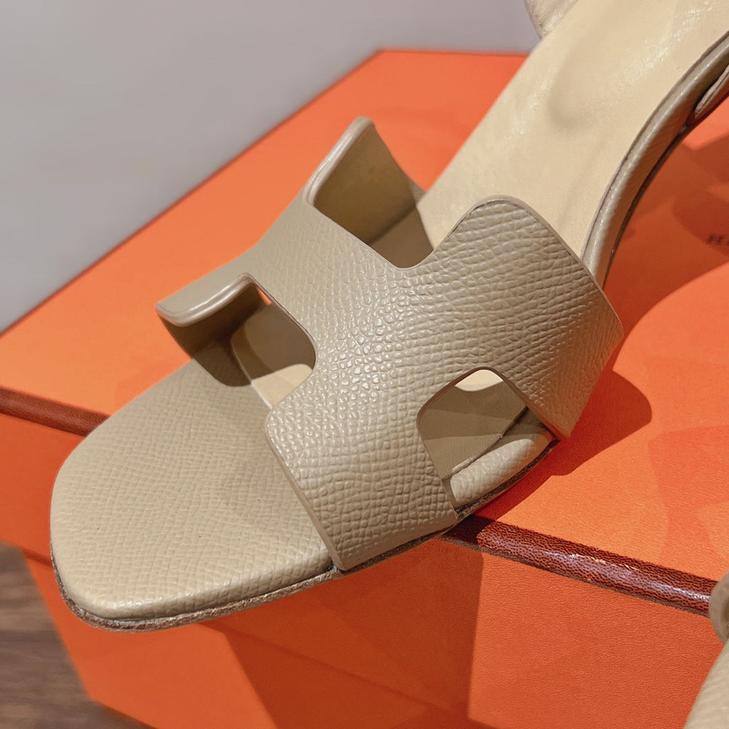 HERMES SLINGBACK SANDAL ETERNITE 75 BEIGE LAMBSKIN