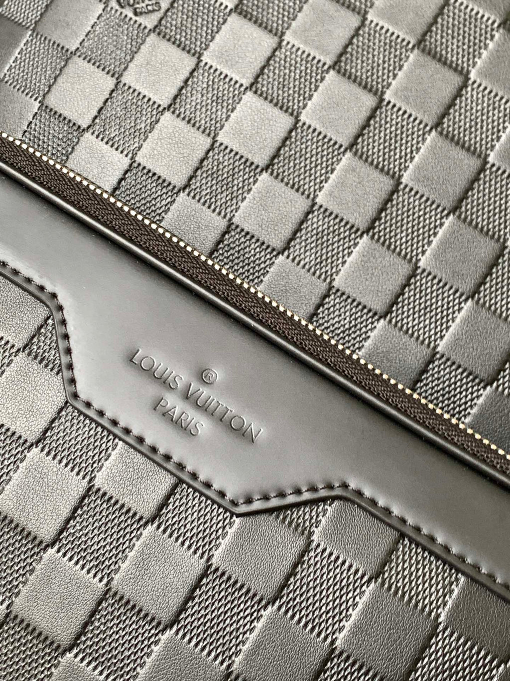 LOUIS VUITTON DAMIER CAMPUS BACKPACK 39 IN BLACK CALFSKIN AND CANVAS