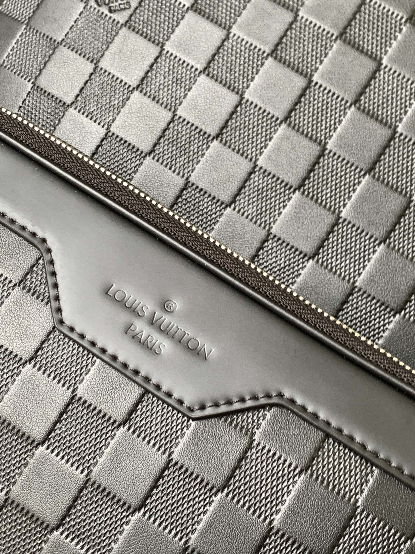 LOUIS VUITTON DAMIER CAMPUS BACKPACK 39 IN BLACK CALFSKIN AND CANVAS