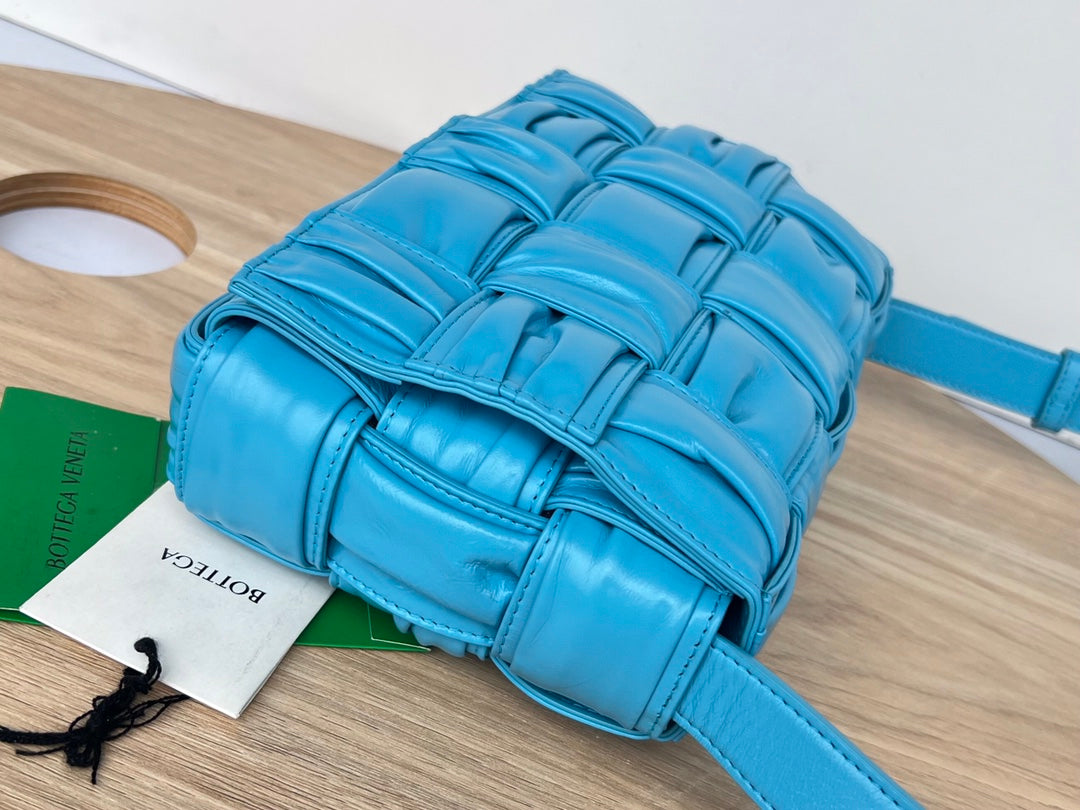 BOTTEGA VENETA CASSETTE 28 IN SKY BLUE SOFT LAMBSKIN