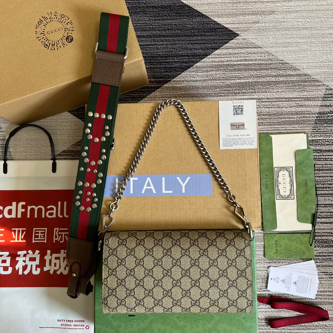 GUCCI DIONYSUS 25 SMALL BAG IN  SUPREME CANVAS