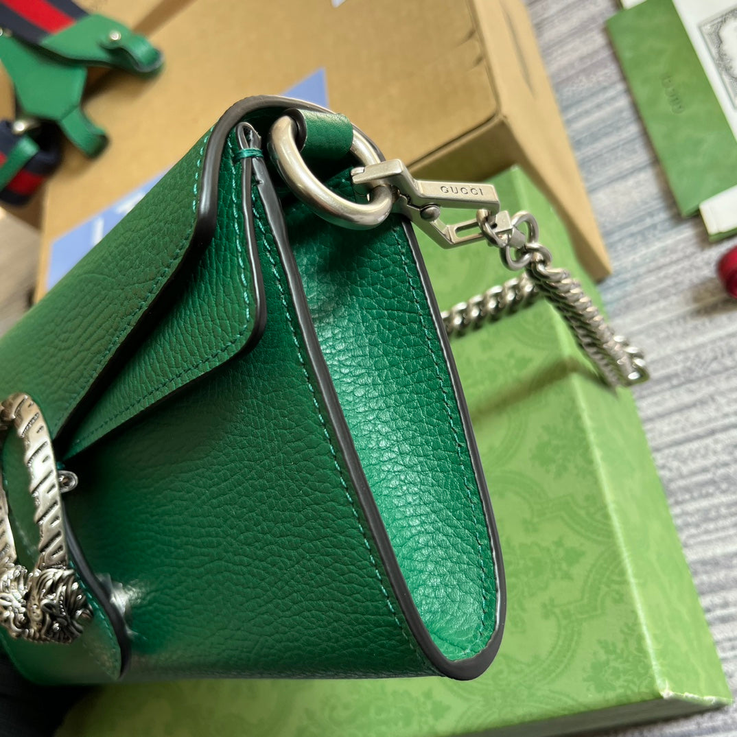 GUCCI DIONYSUS SMALL 25 BAG IN EMERALD GREEN CALFSKIN