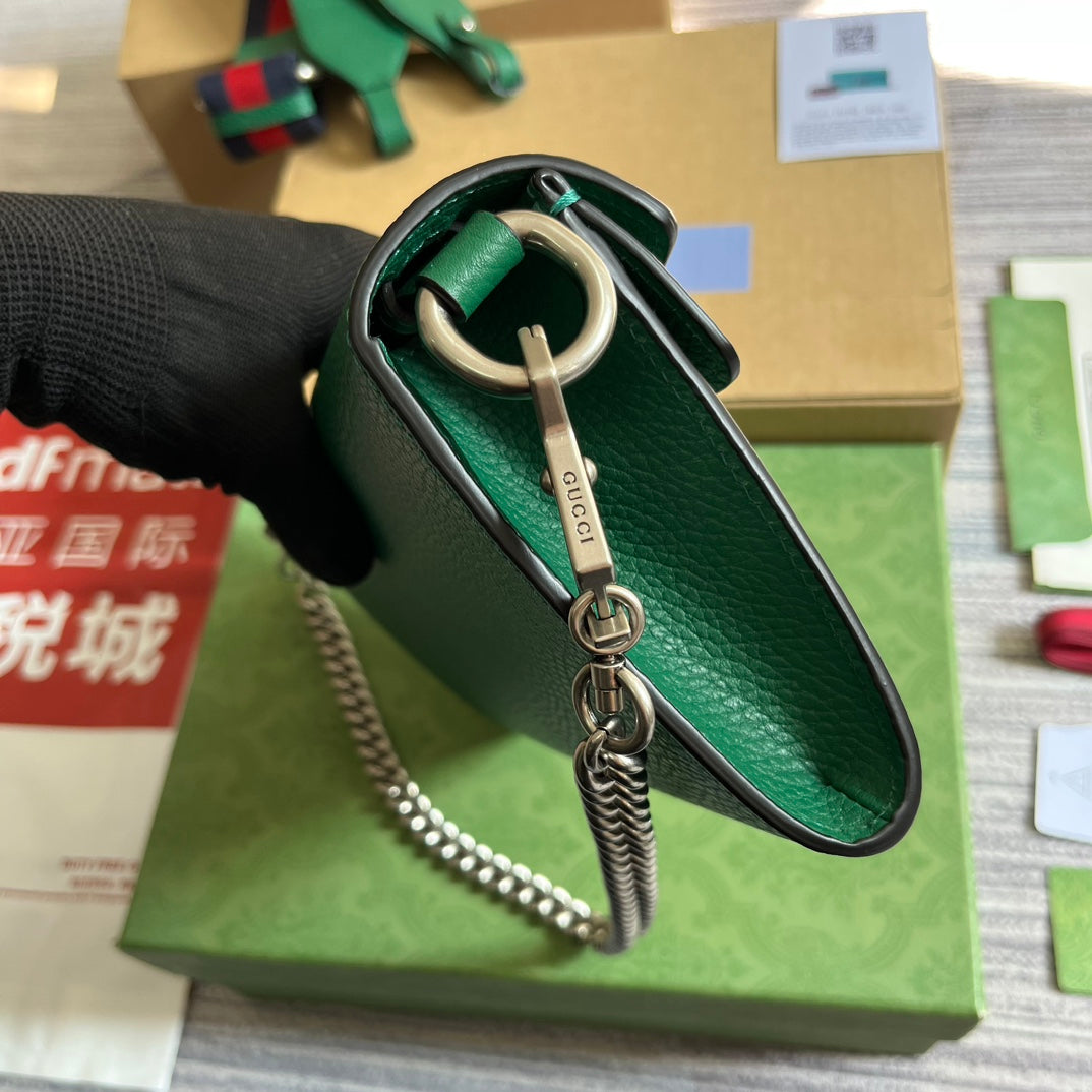 GUCCI DIONYSUS SMALL 25 BAG IN EMERALD GREEN CALFSKIN