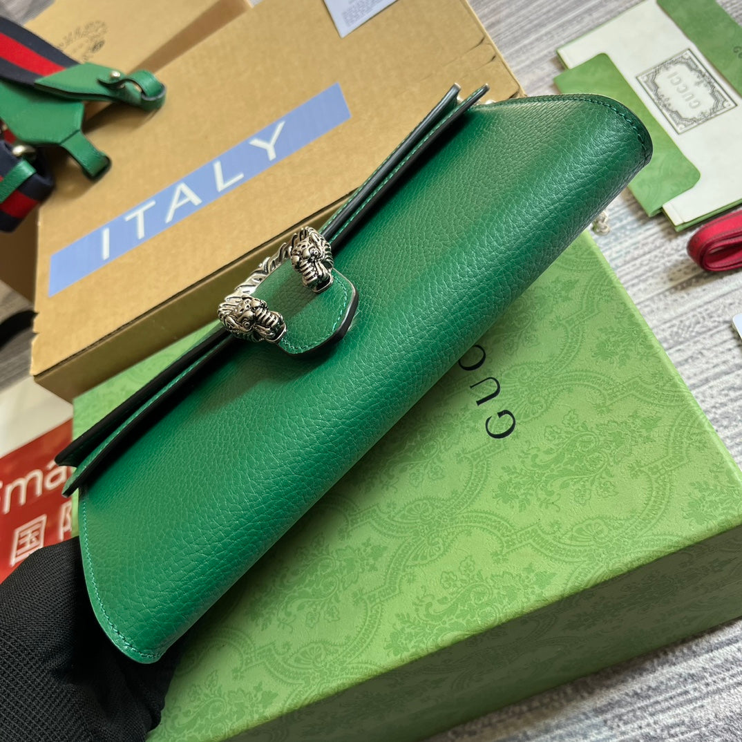 GUCCI DIONYSUS SMALL 25 BAG IN EMERALD GREEN CALFSKIN