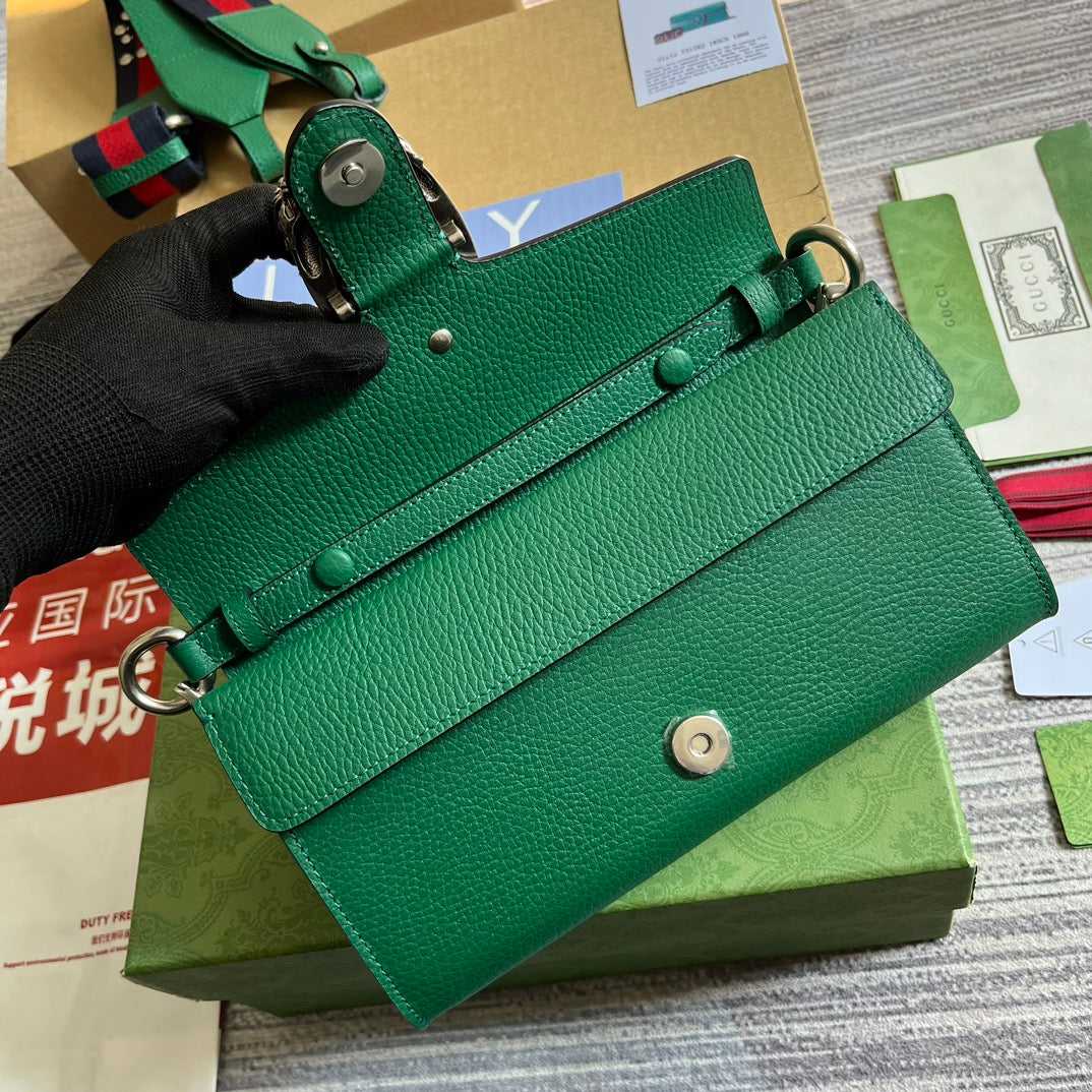 GUCCI DIONYSUS SMALL 25 BAG IN EMERALD GREEN CALFSKIN