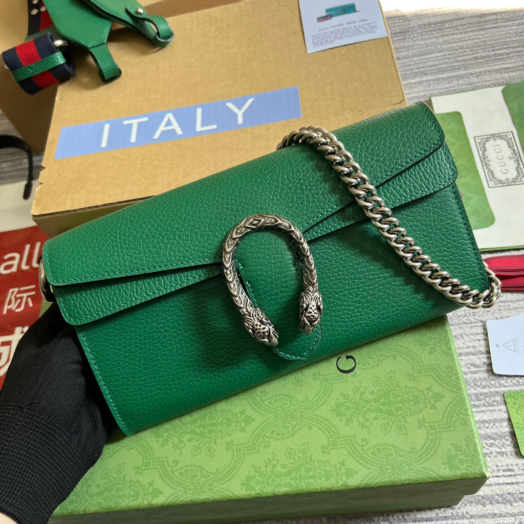 GUCCI DIONYSUS SMALL 25 BAG IN EMERALD GREEN CALFSKIN