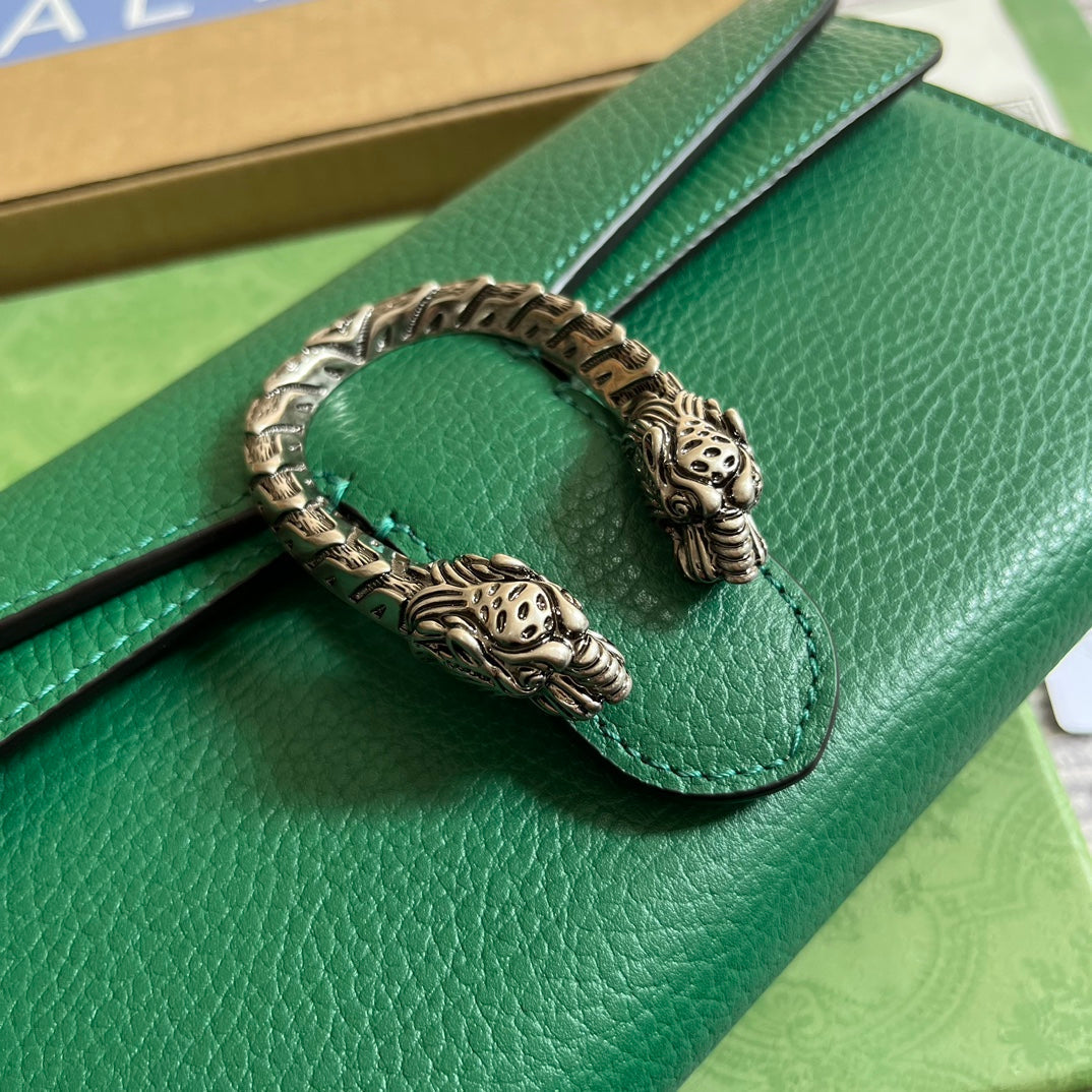 GUCCI DIONYSUS SMALL 25 BAG IN EMERALD GREEN CALFSKIN