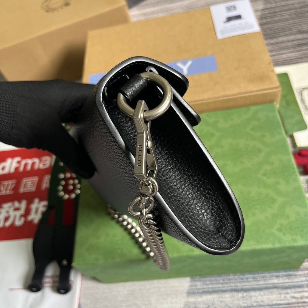GUCCI DIONYSUS SMALL 25 BAG IN BLACK CALFSKIN