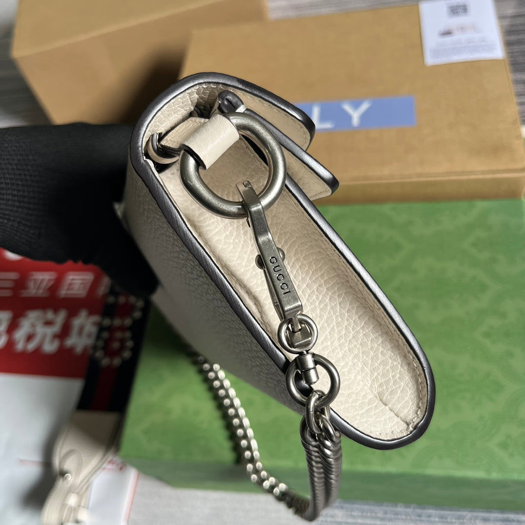 GUCCI DIONYSUS SMALL 25 BAG IN WHITE CALFSKIN