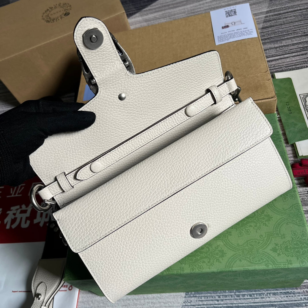 GUCCI DIONYSUS SMALL 25 BAG IN WHITE CALFSKIN