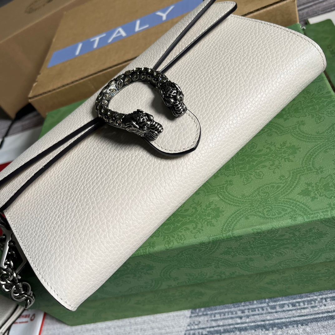 GUCCI DIONYSUS SMALL 25 BAG IN WHITE CALFSKIN