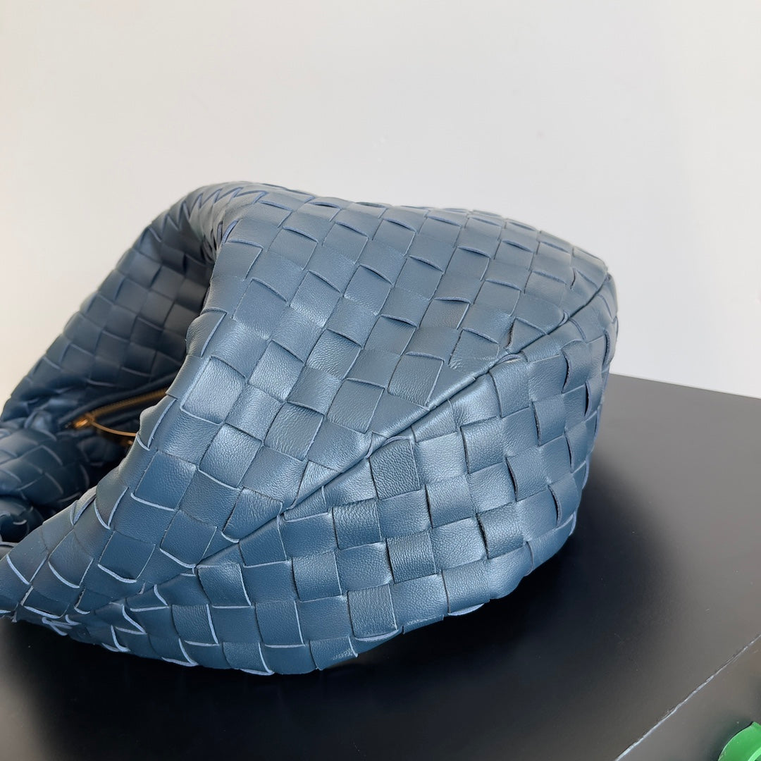 BOTTEGA VENETA MINI JODIE 23 IN STEEL BLUE LAMBSKIN