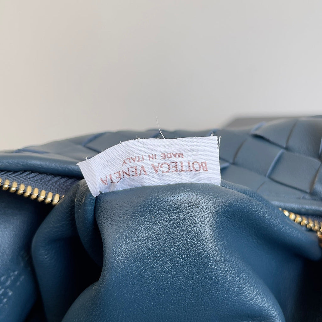 BOTTEGA VENETA MINI JODIE 23 IN STEEL BLUE LAMBSKIN