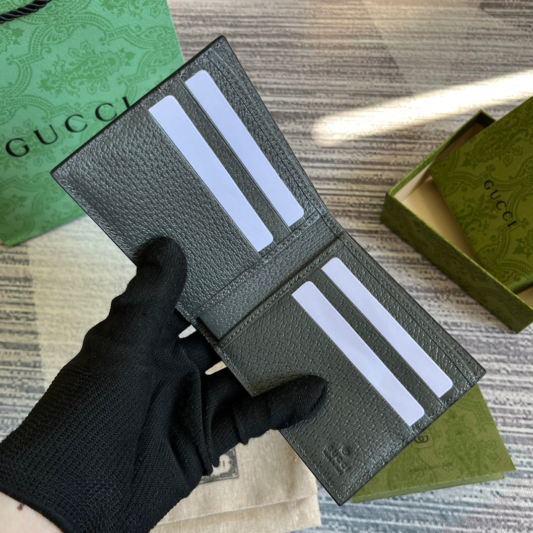 GUCCI MARMONT 11 BIFOLD WALLET IN PENTER GREY CALFSKIN