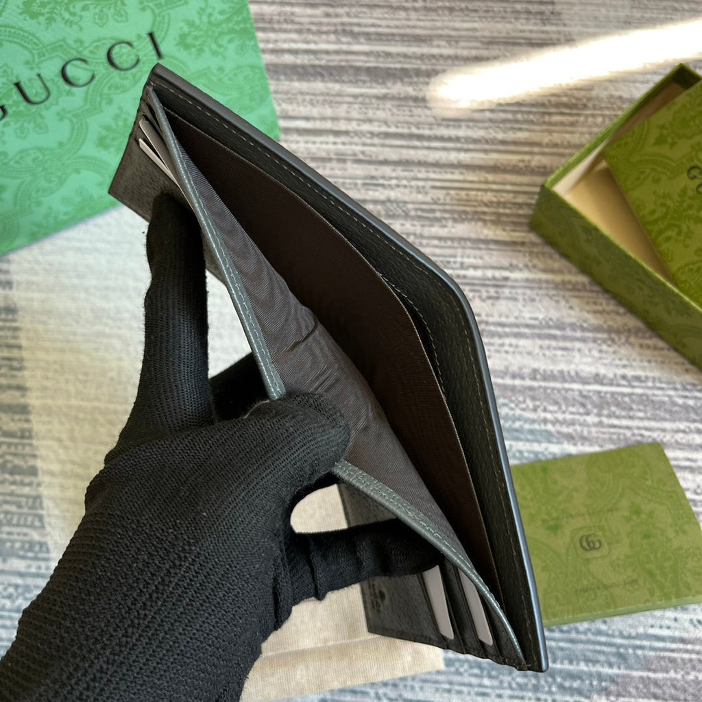 GUCCI MARMONT 11 BIFOLD WALLET IN PENTER GREY CALFSKIN