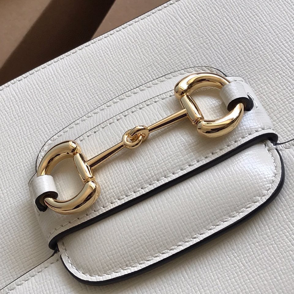 GUCCI HORSEBIT 1955 MINI BAG 25 IN WHITE CALFSKIN