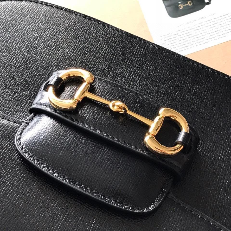 GUCCI HORSEBIT 1955 MINI BAG 25 IN BLACK CALFSKIN