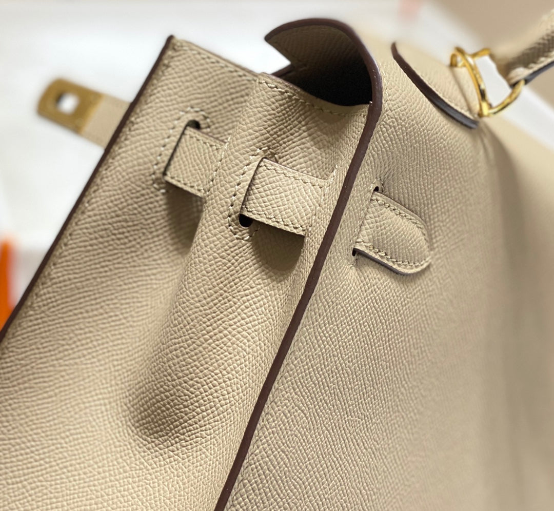 HERMES KELLY 28CM IN TRENCH EPSOM CALFSKIN GOLD HARDWARE