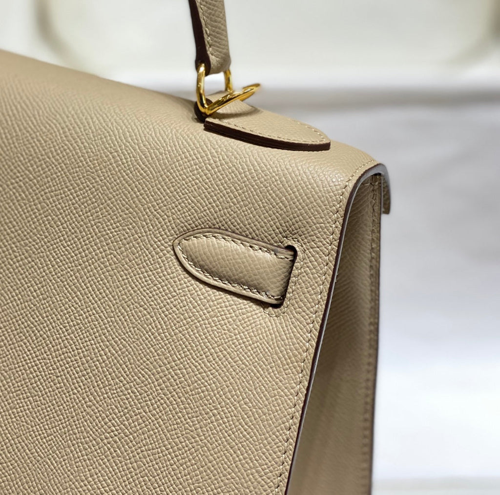 HERMES KELLY 28CM IN TRENCH EPSOM CALFSKIN GOLD HARDWARE