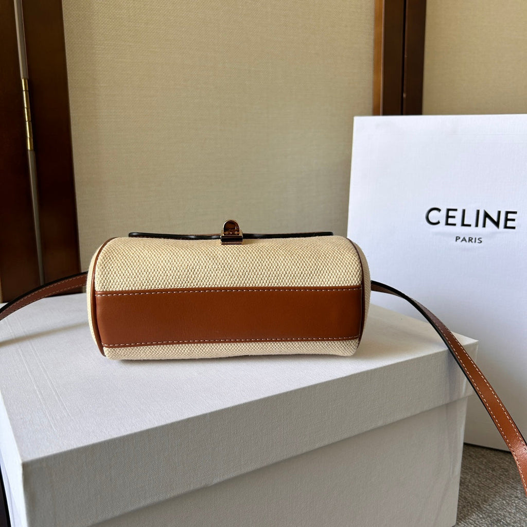 CELINE SOFT 18 BEIGE BROWN CALFSKIN