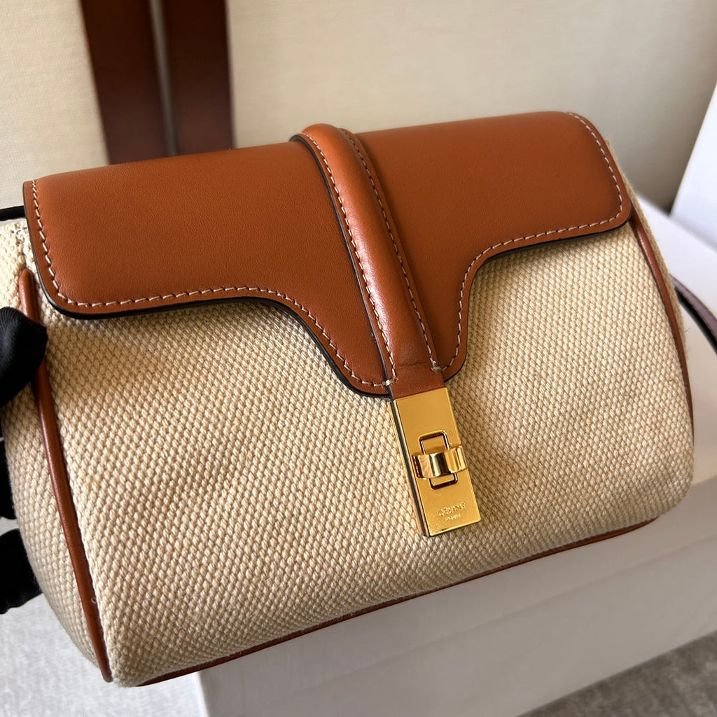 CELINE SOFT 18 BEIGE BROWN CALFSKIN