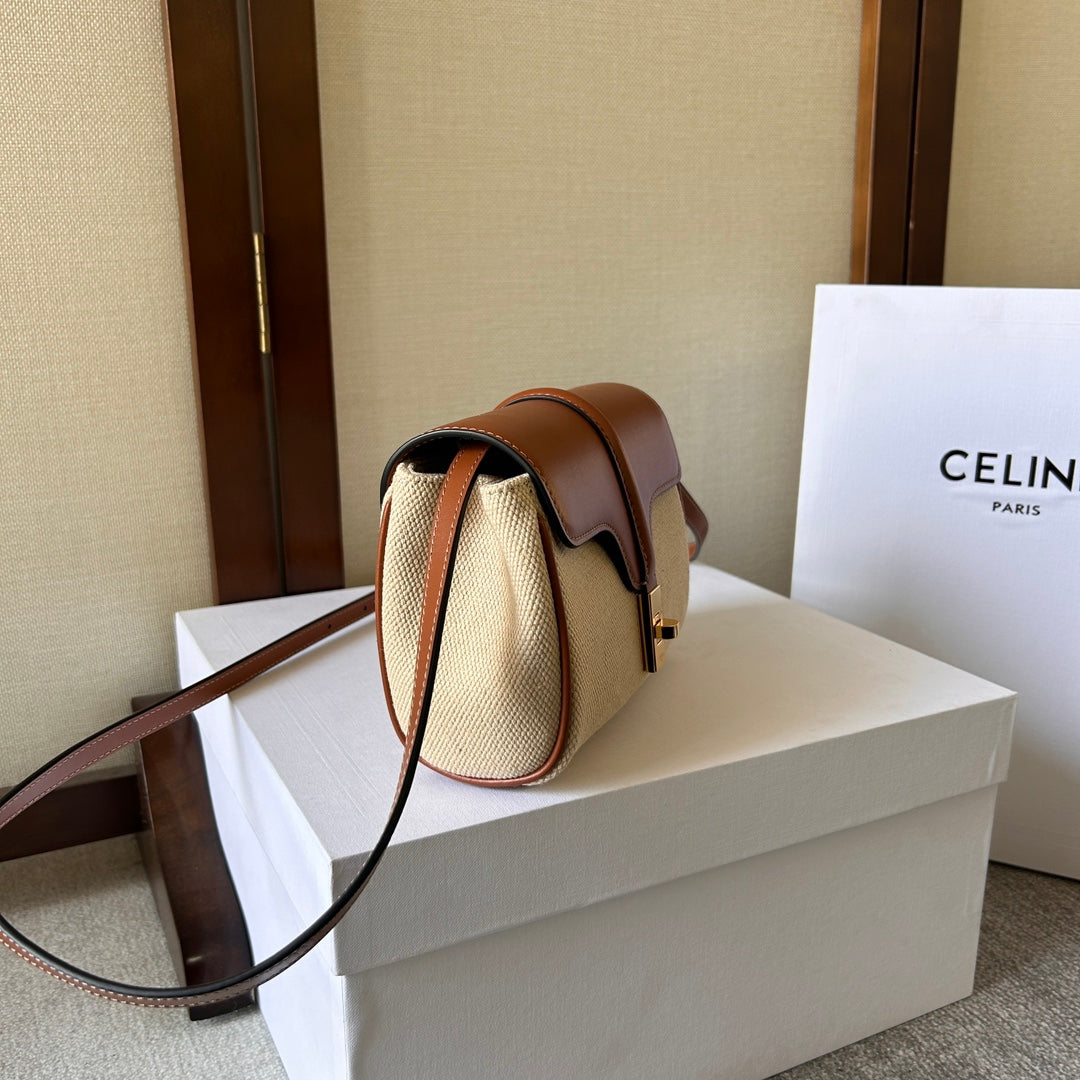 CELINE SOFT 18 BEIGE BROWN CALFSKIN