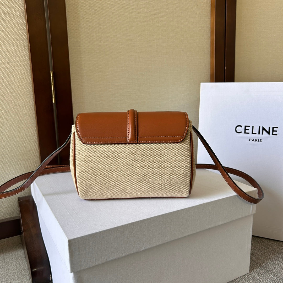 CELINE SOFT 18 BEIGE BROWN CALFSKIN
