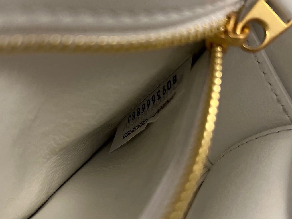 BOTTEGA VENETA MINI CASSETTE 19 IN WHITE SOFT LAMBSKIN