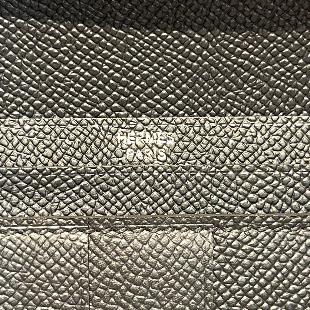 HERMES BEARN WALLET 17.5 BLACK EPSOM GOLD HARDWARE