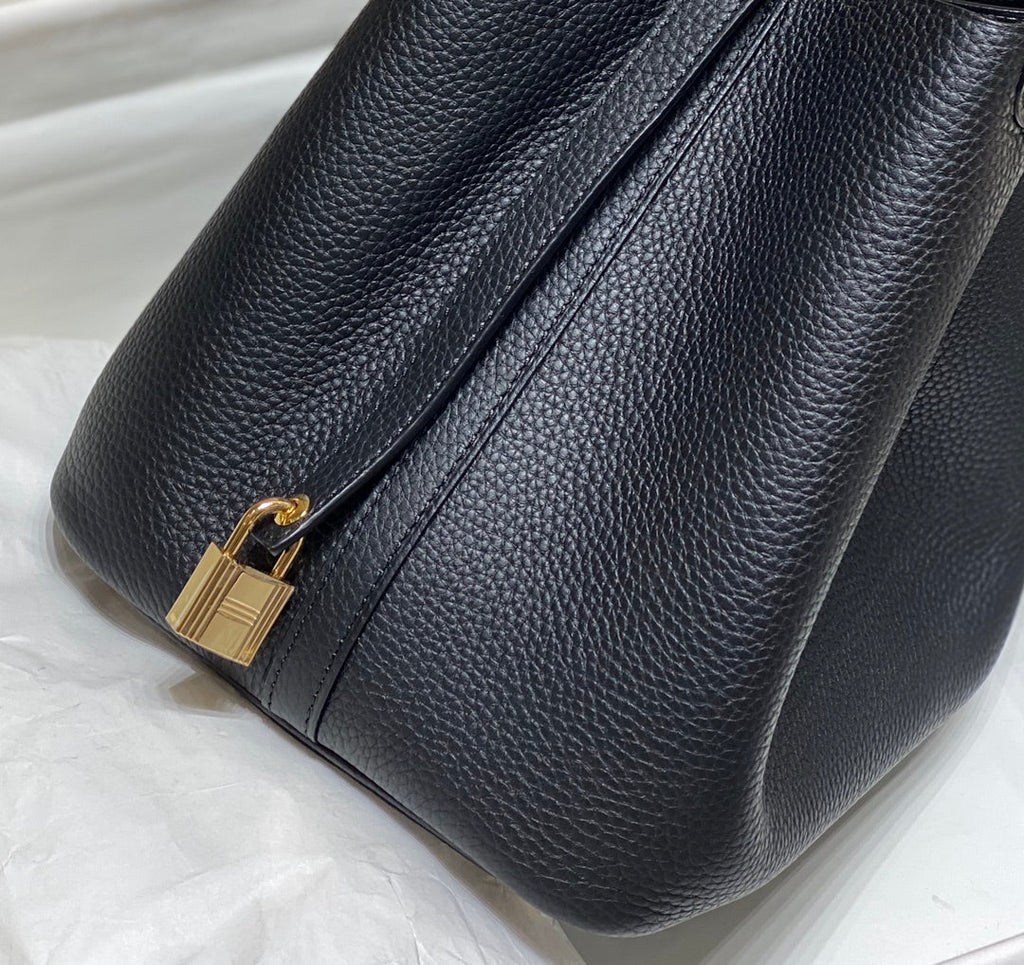 HERMES picotin lock 22 black togo ghw
