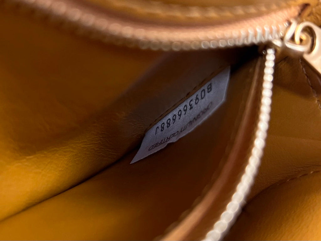 BOTTEGA VENETA MINI CASSETTE 19 IN SANDSTONE ORANGE SOFT LAMBSKIN