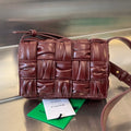 BOTTEGA VENETA MINI CASSETTE 19 IN WINE RED SOFT LAMBSKIN