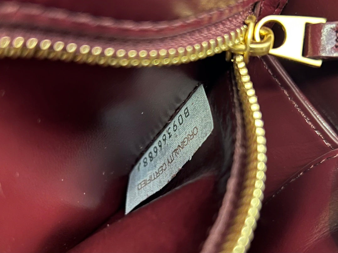 BOTTEGA VENETA MINI CASSETTE 19 IN WINE RED SOFT LAMBSKIN