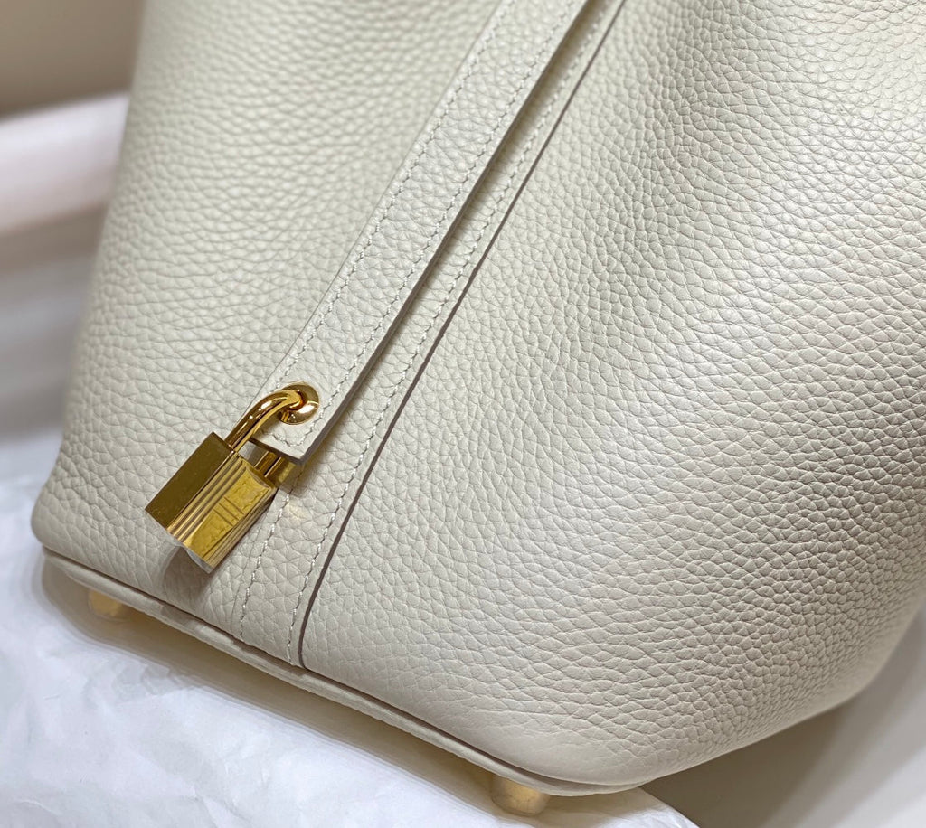 HERMES picotin lock 18 white-pearl togo ghw
