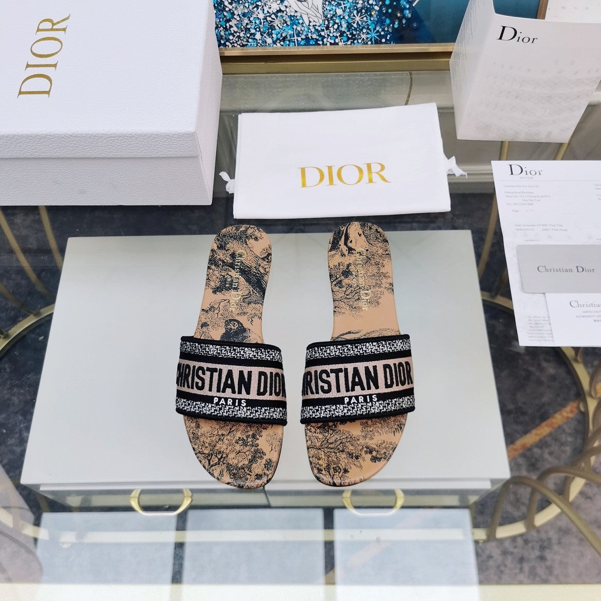 DIOR CD Mule Dway Slide 10mm Multi-motifs Style 81