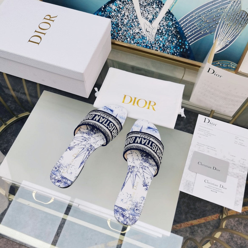 DIOR CD Mule Dway Slide 10mm Multi-motifs Style 78