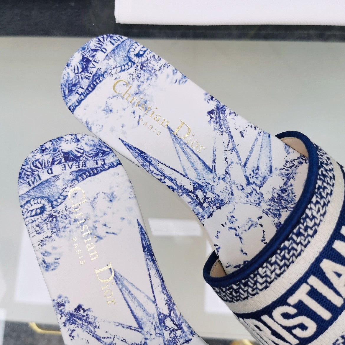 DIOR CD Mule Dway Slide 10mm Multi-motifs Style 78