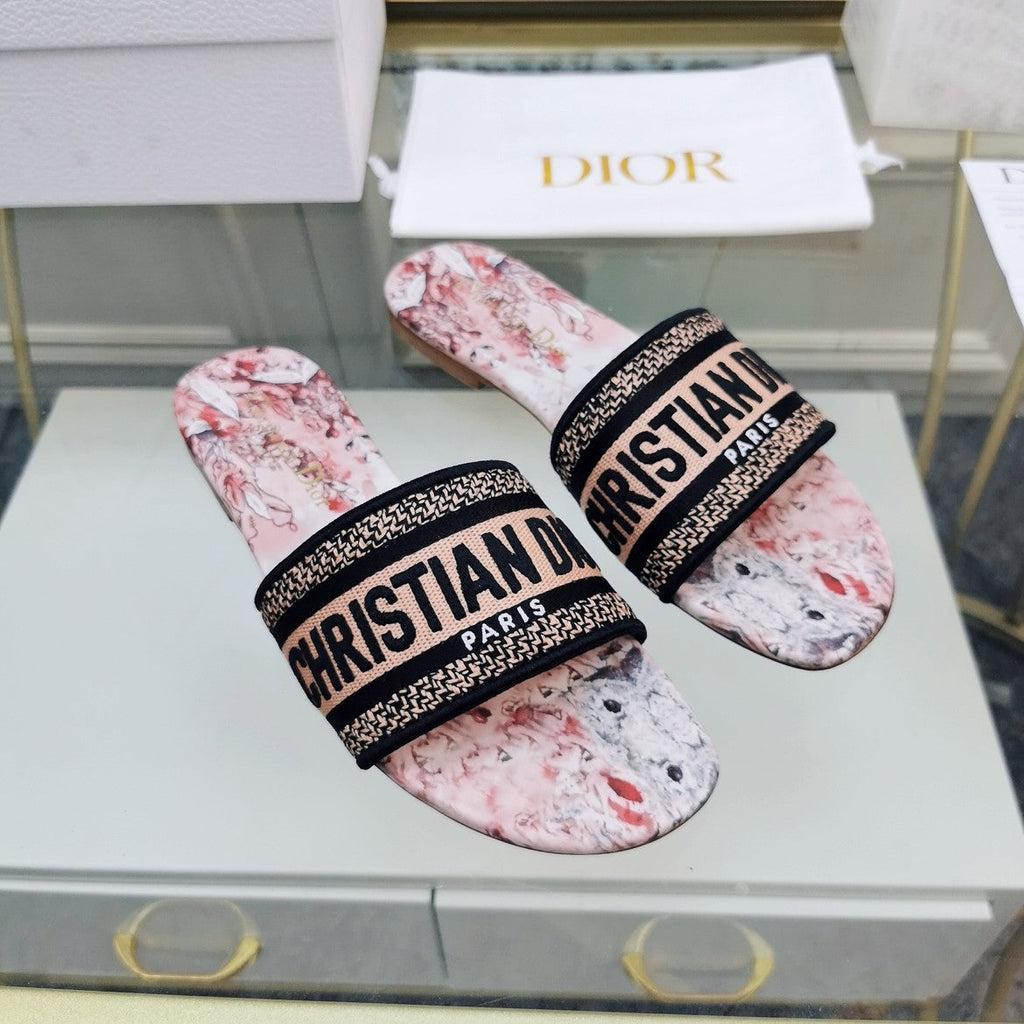 DIOR CD Mule Dway Slide 10mm Multi-motifs Style 73