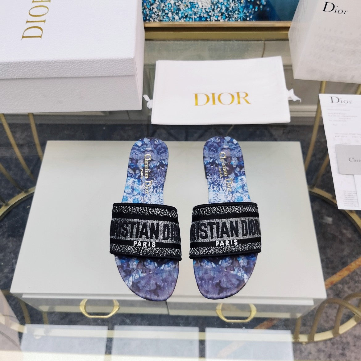 DIOR CD Mule Dway Slide 10mm Multi-motifs Style 72