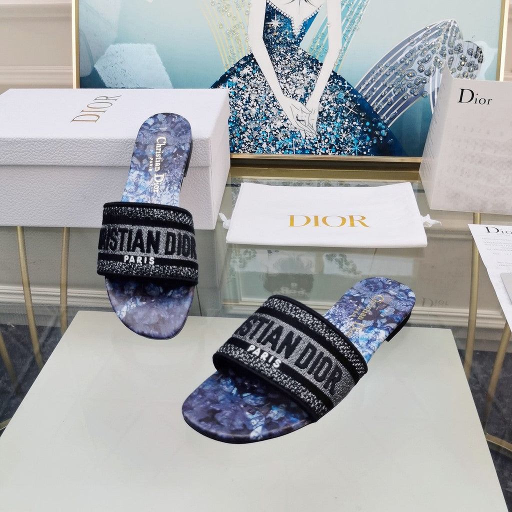 DIOR CD Mule Dway Slide 10mm Multi-motifs Style 72