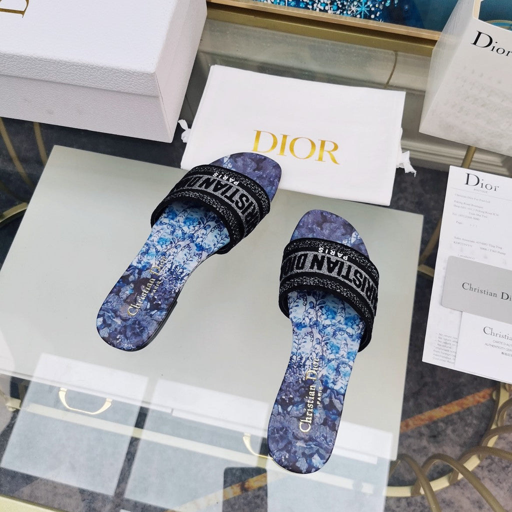 DIOR CD Mule Dway Slide 10mm Multi-motifs Style 72