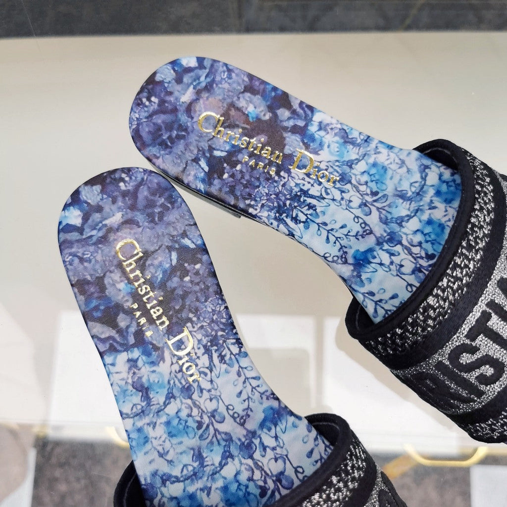 DIOR CD Mule Dway Slide 10mm Multi-motifs Style 72