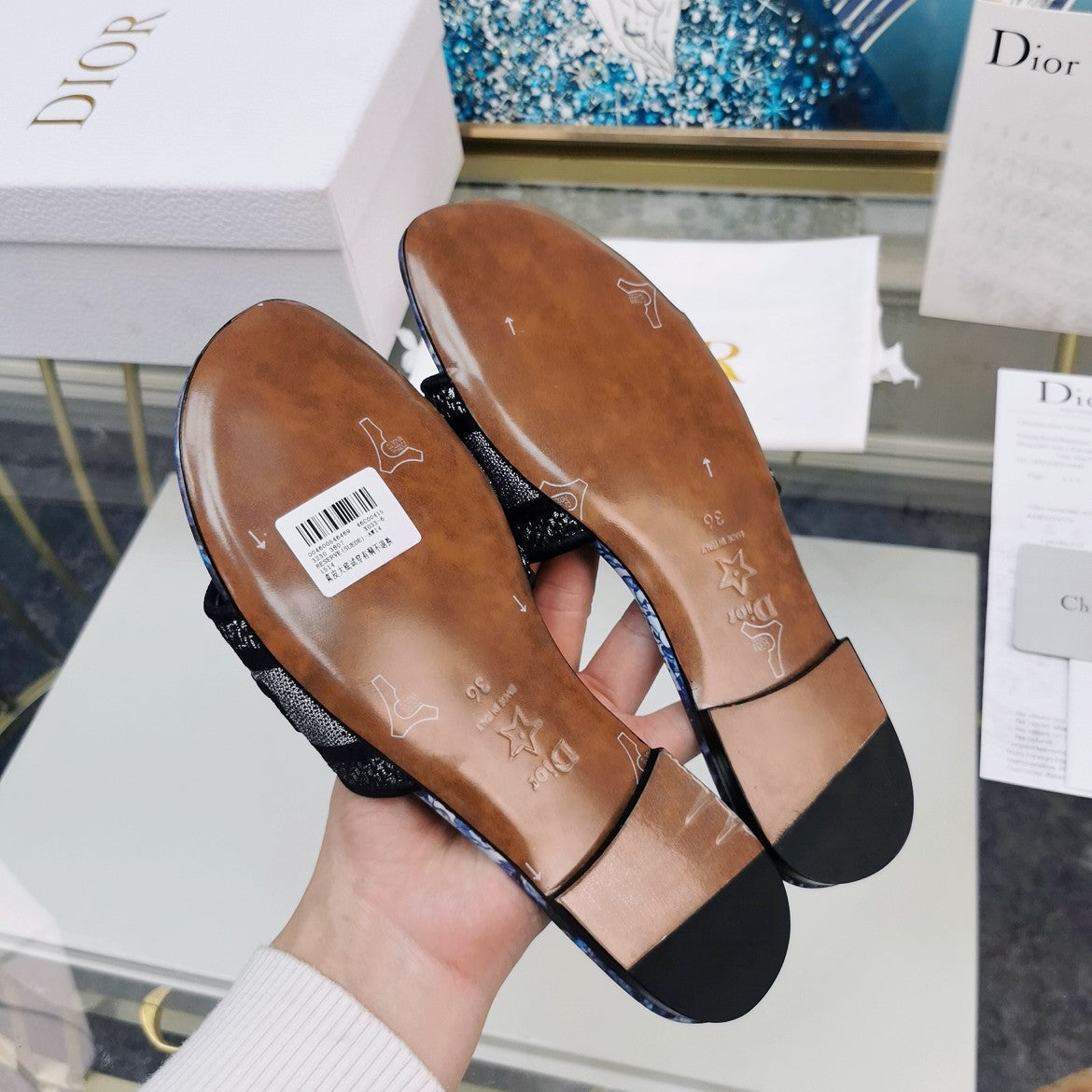 DIOR CD Mule Dway Slide 10mm Multi-motifs Style 72